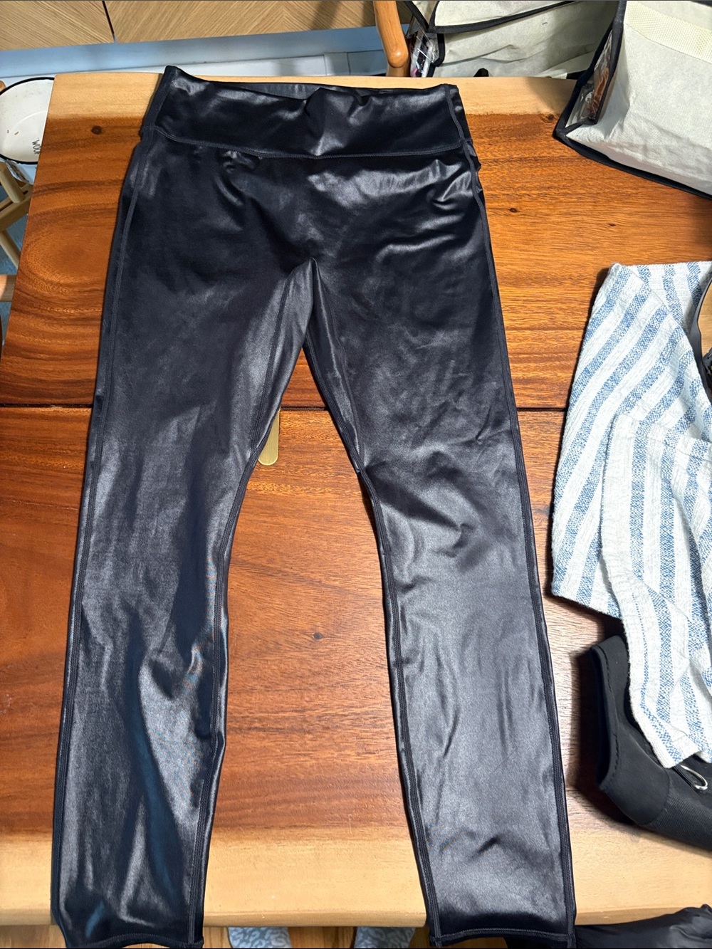Fabletics Black Faux Leather Leggings
